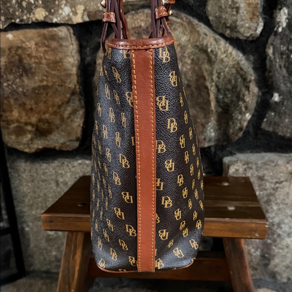 Dooney & Bourke Classic Dark Brown Monogram Tote - Picture 6 of 15